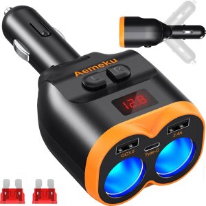 Ładowarka Verk Rozdzielacz gniazda zapalniczki 12-24v 2xusb-a 1xusb-c qc 3.0 80w ładowarka Rozdzielacz gniazda zapalniczki 12-24v 2xusb-a 1xusb-c qc 3.0 80w ładowarka 1