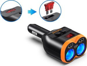 Ładowarka Verk Rozdzielacz gniazda zapalniczki 12-24v 2xusb-a 1xusb-c qc 3.0 80w ładowarka Rozdzielacz gniazda zapalniczki 12-24v 2xusb-a 1xusb-c qc 3.0 80w ładowarka 8