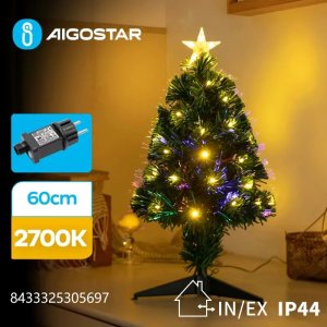 Aigostar  Choinka światłowodowa niskonapięciowa 55led, Ciepła biel, 60 cm Choinka światłowodowa niskonapięciowa 55led, Ciepła biel, 60 cm 2