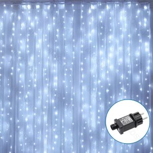 Lampki choinkowe Aigostar  Niskonapięciowe lampki choinkowe kurtyna 300led, Zimna biel, 3m x3m Niskonapięciowe lampki choinkowe kurtyna 300led, Zimna biel, 3m x3m 1