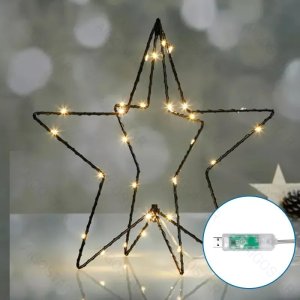 Lampki choinkowe Aigostar  Lampki choinkowe z gwiazdą sterowanie pilotem+muzyką+aplikacją RGBIC, 5m+30cm Taśma świetlna USB pentagram 3D, RGBIC, 5m+30cm 1