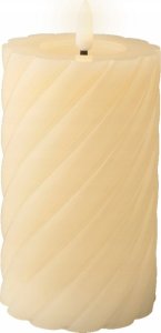 Kaemingk Świeca LED zdobiona dekoracyjna 7,5x14,8cm kremowa na baterie 1