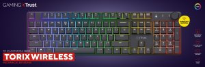 Klawiatura Trust Trust GXT 868 Torix klawiatura Gaming USB + RF Wireless + Bluetooth QWERTY US English Czarny 7