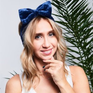 Yeye Opaska kosmetyczna do włosów gładka Granatowy 3