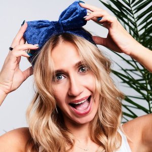 Yeye Opaska kosmetyczna do włosów gładka Niebieski 2