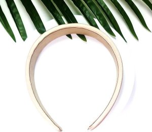 Yeye Satynowa opaska do włosów gładka Beżowy 10