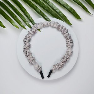 Yeye Satynowa opaska do włosów marszczonaYeye Ecru 12