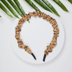 Yeye Satynowa opaska do włosów marszczonaYeye Ecru 10