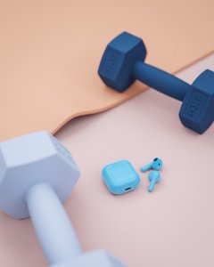 Słuchawki Happy plugs Joy - bezprzewodowe słuchawki douszne niebieskie 7