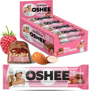 Oshee 12x Baton proteinowy Oshee & IGA Team malina migdał 49g 1