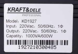 UPS Kraft&Dele Zasilacz awaryjny UPS 1000VA LED KD1927 10