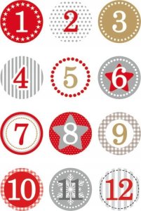 Kalendarz adwentowy Herma HERMA DECOR ADVENTSKALENDERZ.1-24, ROT Ø 2 cm 2