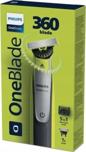 Trymer Philips Philips Oneblade QP2734/23, 360 blade, 5-in-1 comb (1,2,3,4,5 mm), 60 min run time/4hour charging 1