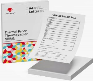 Phomemo Papier Termiczny Kartki Biały A4 210mm 200 szt. do Phomemo M832 M833 M08F / Q22-DZF2-RMSG10-A4 10
