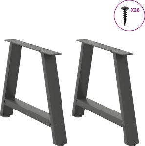 vidaXL vidaXL Nogi do stolika kawowego, 2 szt., antracyt, 60x(42-43) cm, stal 3