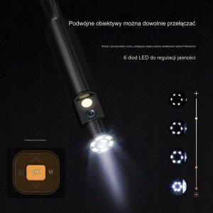 Inskam Kamera INSPEKCYJNA DUO ENDOSKOP DWIE KAMERY 5M 7LED 2x Full HD LCD 5.5mm 17