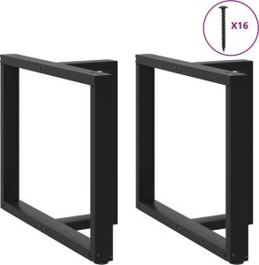 vidaXL vidaXL Nogi do stołu jadalnego, 2 pcs., czarne, 100x35x(72-73)cm, stal 5