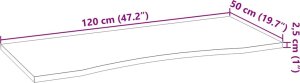vidaXL vidaXL Blat biurka, surowe, 120x50x2,5 cm, lite drewno dębowe 10