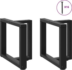 vidaXL vidaXL Nogi do stolika kawowego, 2 pcs., czarne, 50x25x(42-43)cm, stal 3