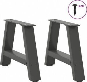 vidaXL vidaXL Nogi do stolika kawowego, 2 szt., antracyt, 40x(30-31) cm, stal 3