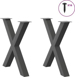 vidaXL vidaXL Nogi do stołu jadalnego, 2 szt., antracyt, 80x(72-73) cm, stal 3
