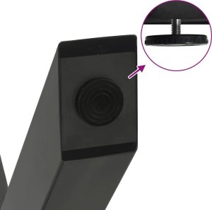 vidaXL vidaXL Nogi do stołu jadalnego, 2 szt., antracyt, 80x(72-73) cm, stal 9