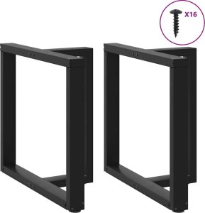vidaXL vidaXL Nogi do stołu jadalnego, 2 pcs., czarne, 80x35x(72-73) cm, stal 3