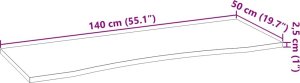 vidaXL Blat biurka, surowe, 140x50x2,5 cm, lite drewno dębowe 10