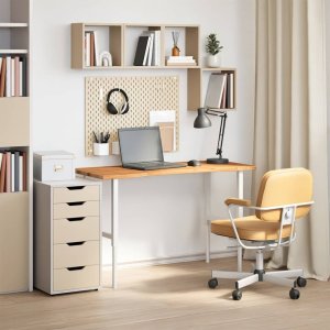 vidaXL Blat biurka, jasnobrązowy, 120x50x2,5 cm, lite drewno dębowe 3