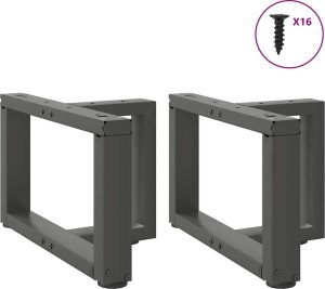 vidaXL vidaXL Nogi do stolika kawowego, 2 pcs., antracyt, 50x25x(30-31) cm 4