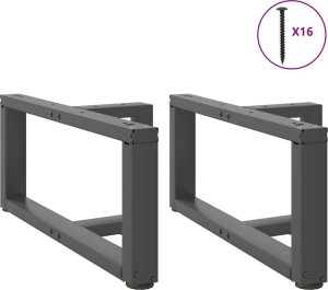 vidaXL vidaXL Nogi do stolika kawowego, 2 pcs., antracyt, 70x25x(30-31) cm 2