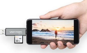 Czytnik Vention USB Type-A/USB Type-C/Micro-USB  szary (CCJH0) 6