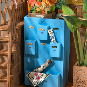 Robotime Składany drewniany model LED - domek ogrodowy 19