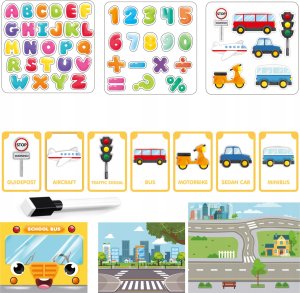 Woopie WOOPIE Tablica Magnetyczna Motyw Środki Transportu + Akcesoria 1