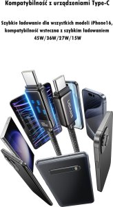 Usams USAMS Kabel USB-C na USB-C 100W 1,2m      Zinc Alloy Fast Charging Data Cable Meteor Series SJ744USB01 (US-SJ744) 13