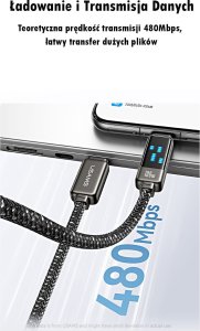 Usams USAMS Kabel USB-C na USB-C 100W 1,2m      Zinc Alloy Fast Charging Data Cable Meteor Series SJ744USB01 (US-SJ744) 17