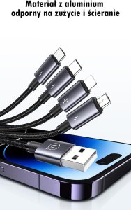 Kabel USB Usams 2x USB-A - 2x USB-C + Lightning + microUSB 1.2 m Wielokolorowy 11