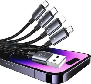 Kabel USB Usams 2x USB-A - 2x USB-C + Lightning + microUSB 1.2 m Wielokolorowy 2