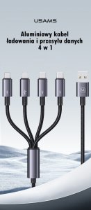 Kabel USB Usams 2x USB-A - 2x USB-C + Lightning + microUSB 1.2 m Wielokolorowy 7