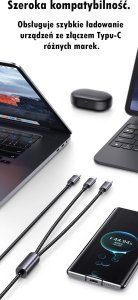 Kabel USB Usams USB-C - 2x USB-C 1.2 m Czarny 11