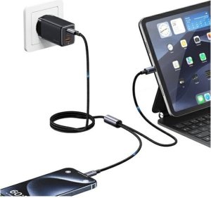 Kabel USB Usams USB-C - 2x USB-C 1.2 m Czarny 3