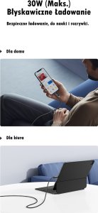 Usams USAMS Kabel USB-C na Lightning 30W 1,2m   Zinc Alloy Fast Charging Data Cable Meteor Series SJ743USB01 (US-SJ743) 11