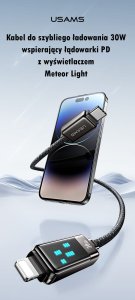 Usams USAMS Kabel USB-C na Lightning 30W 1,2m   Zinc Alloy Fast Charging Data Cable Meteor Series SJ743USB01 (US-SJ743) 9