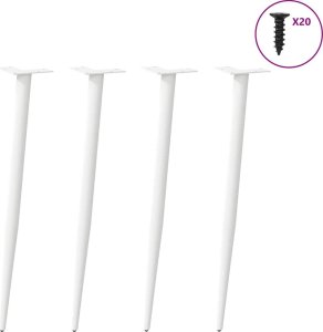 vidaXL vidaXL Nogi do stolika kawowego, 4 szt., biale, 72-73 cm, stal 3