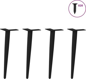 vidaXL vidaXL Nogi do stolika kawowego, 4 szt., czarne, 30-31 cm, stal 3