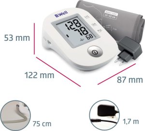 Ciśnieniomierz B.Well CIŚNIENIOMIERZ AUTOMATYCZNY ELEKTRONICZNY B.WELL PRO-33 na ramię + zasilacz 2