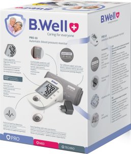 Ciśnieniomierz B.Well CIŚNIENIOMIERZ AUTOMATYCZNY ELEKTRONICZNY B.WELL PRO-33 na ramię + zasilacz 7