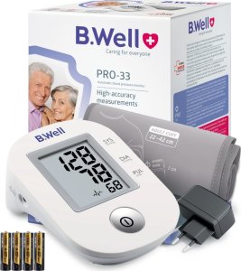 Ciśnieniomierz B.Well CIŚNIENIOMIERZ AUTOMATYCZNY ELEKTRONICZNY B.WELL PRO-33 na ramię + zasilacz 8