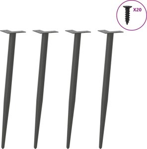 vidaXL vidaXL Nogi do stolika kawowego, 4 szt., antracyt, 72-73 cm, stal 3