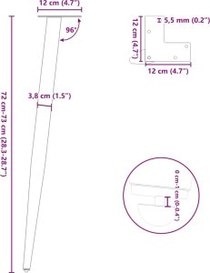 vidaXL vidaXL Nogi do stolika kawowego, 4 szt., antracyt, 72-73 cm, stal 10